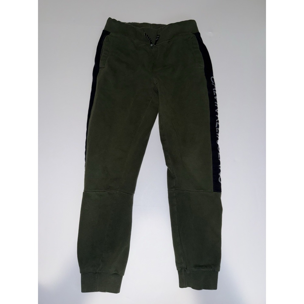 Calvin Klein Boys Medium Sweatpants Green Jogger Pants Winter Athleisure Kids